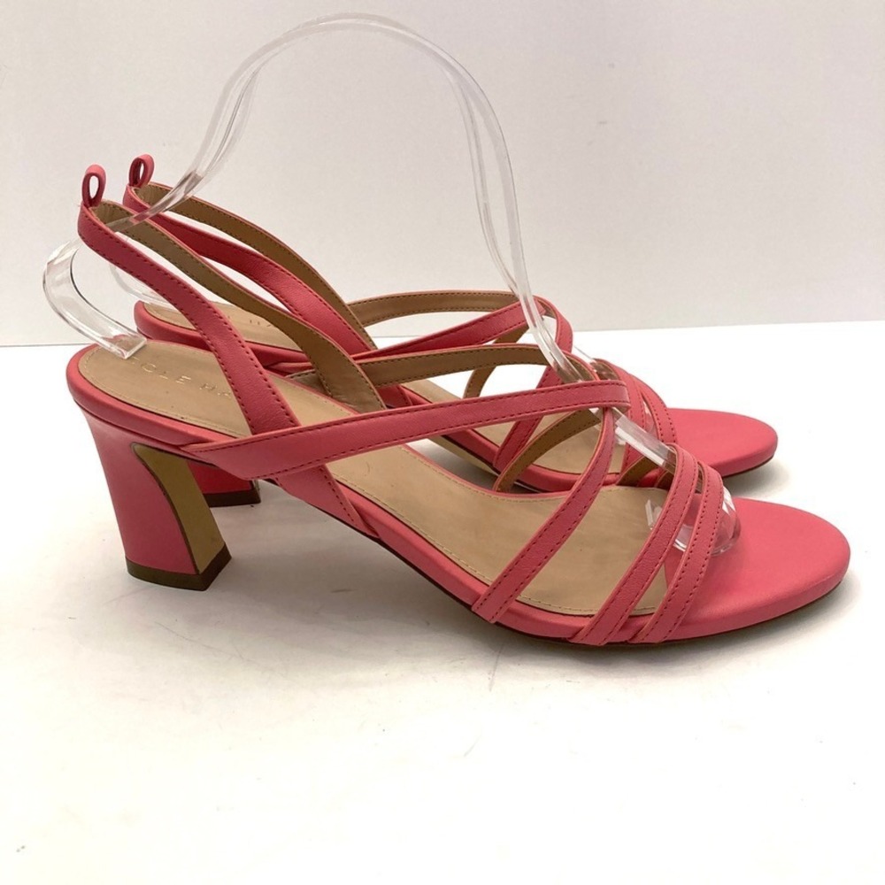 Cole Haan Grand 360 Pink Strappy Heeled Sandals Leather Open Toe Womens 9.5B NEW
